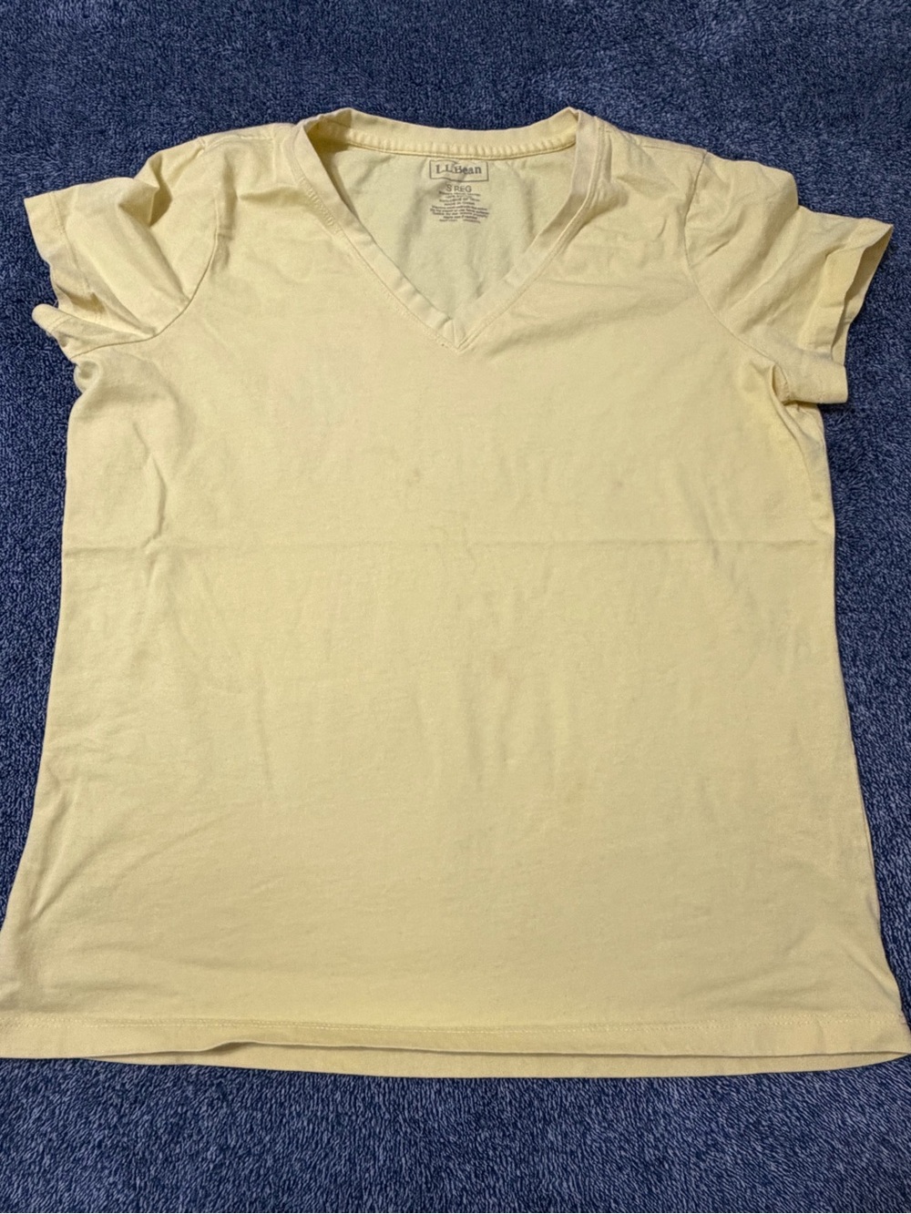 L.L. Bean Light Yellow V-Neck Tee